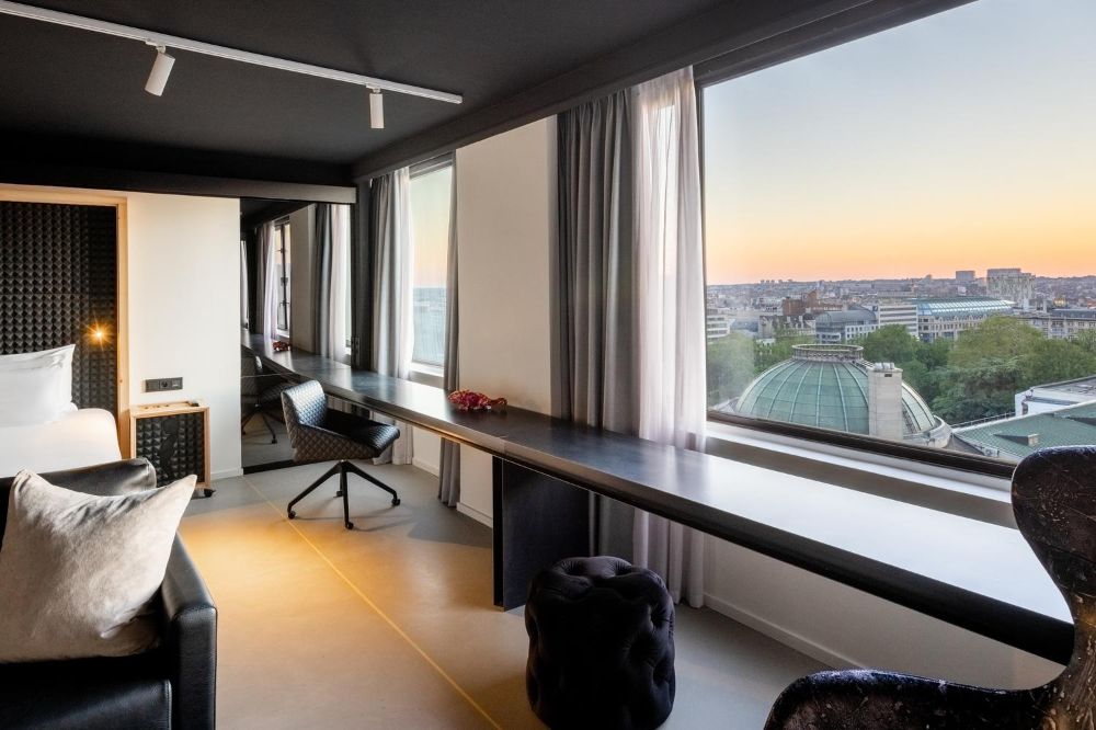A room with a Brussels view at nhow Brussels Bloom